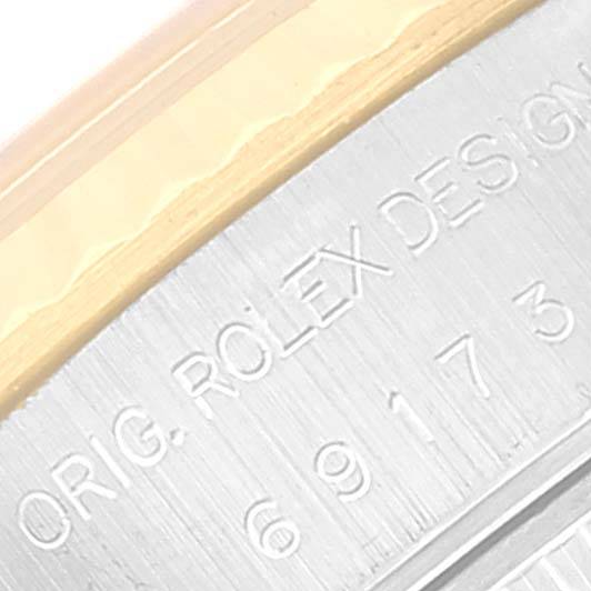 Rolex Datejust Steel Yellow Gold Champagne Roman Dial Ladies Watch 69173 Papers