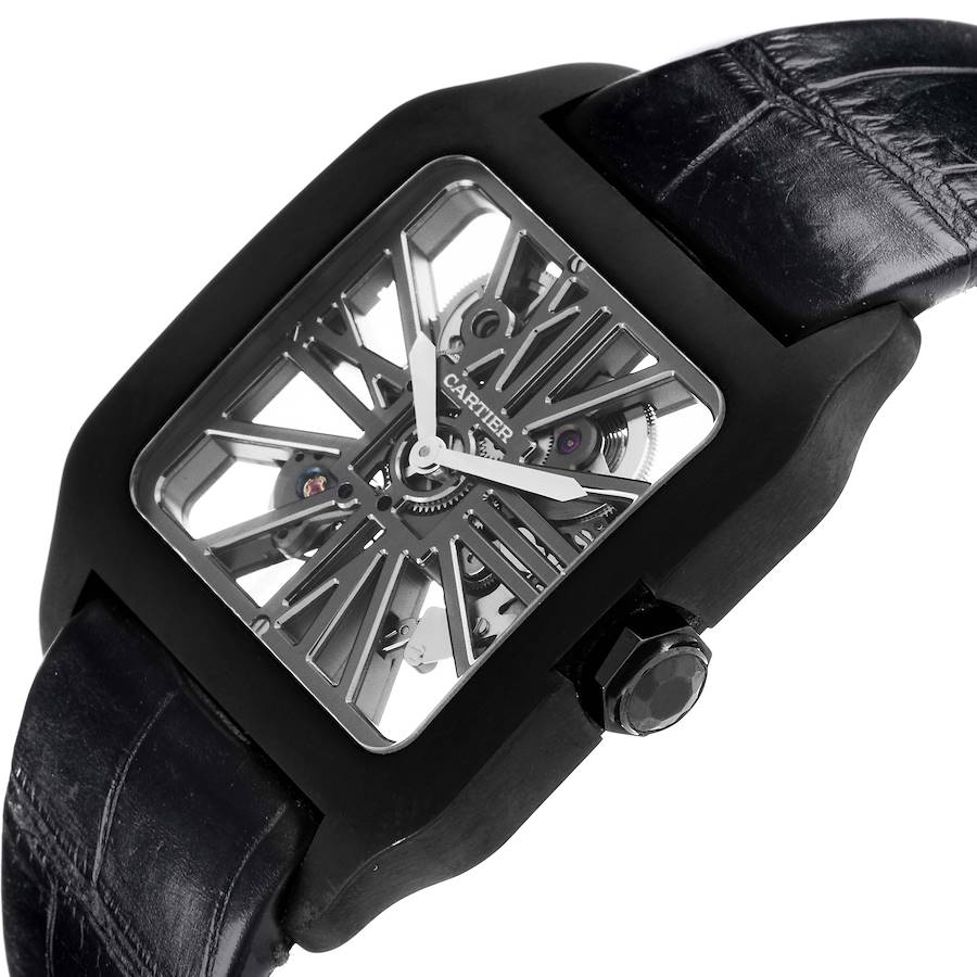 Cartier Santos Dumont Skeleton Dial Black Titanium Watch W2020052