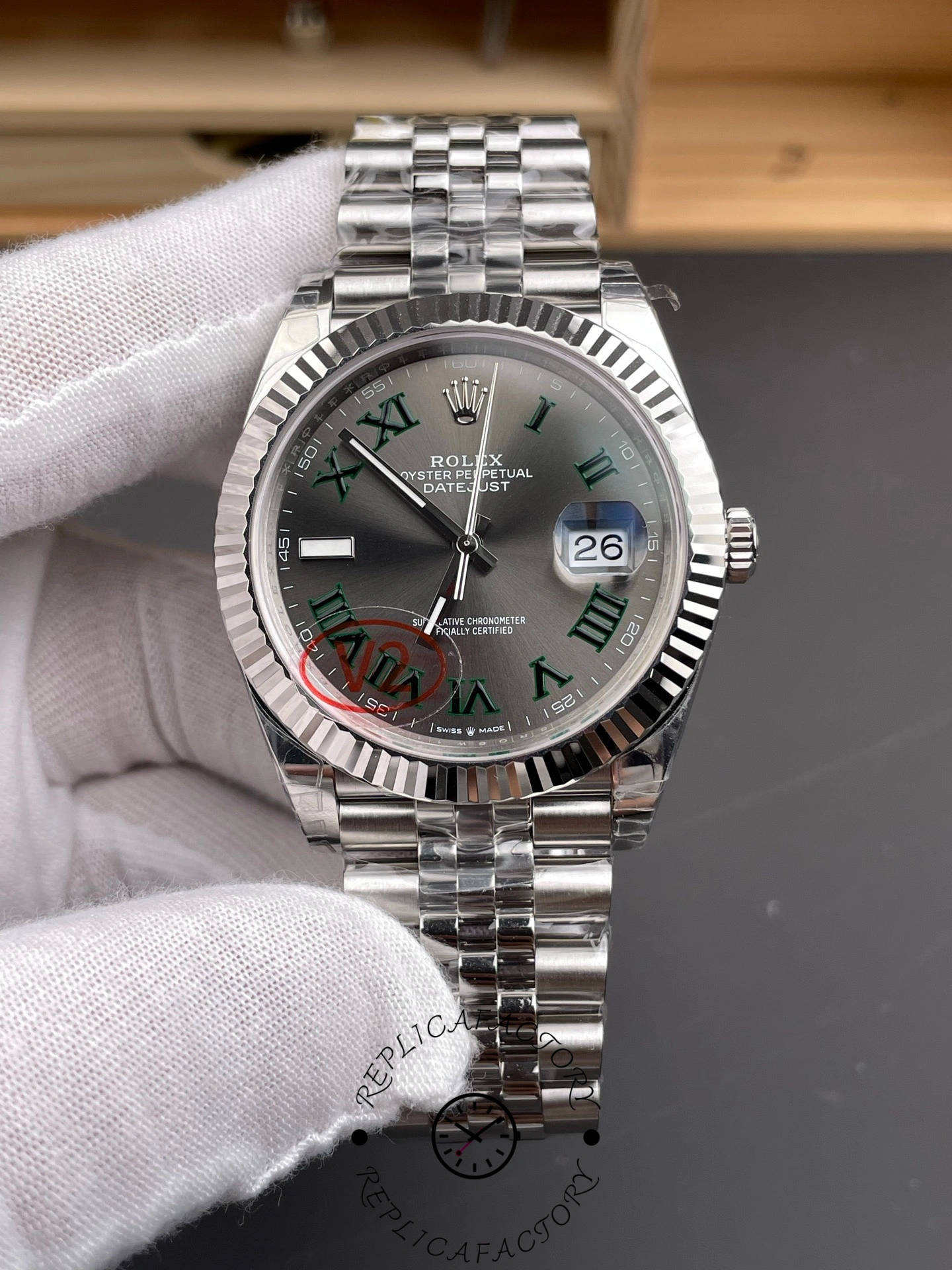 CC Rolex Datejust 126334 0022 41mm Slate Grey Roman Dial Men's Watch