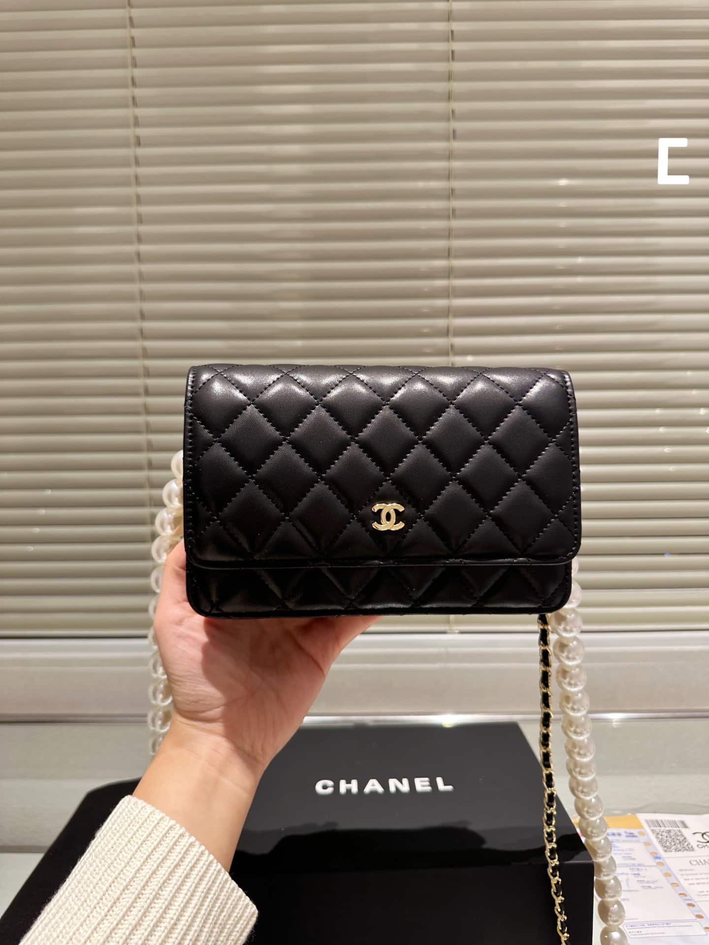 Chanel Wallet On Chain Woc Black 20Cm