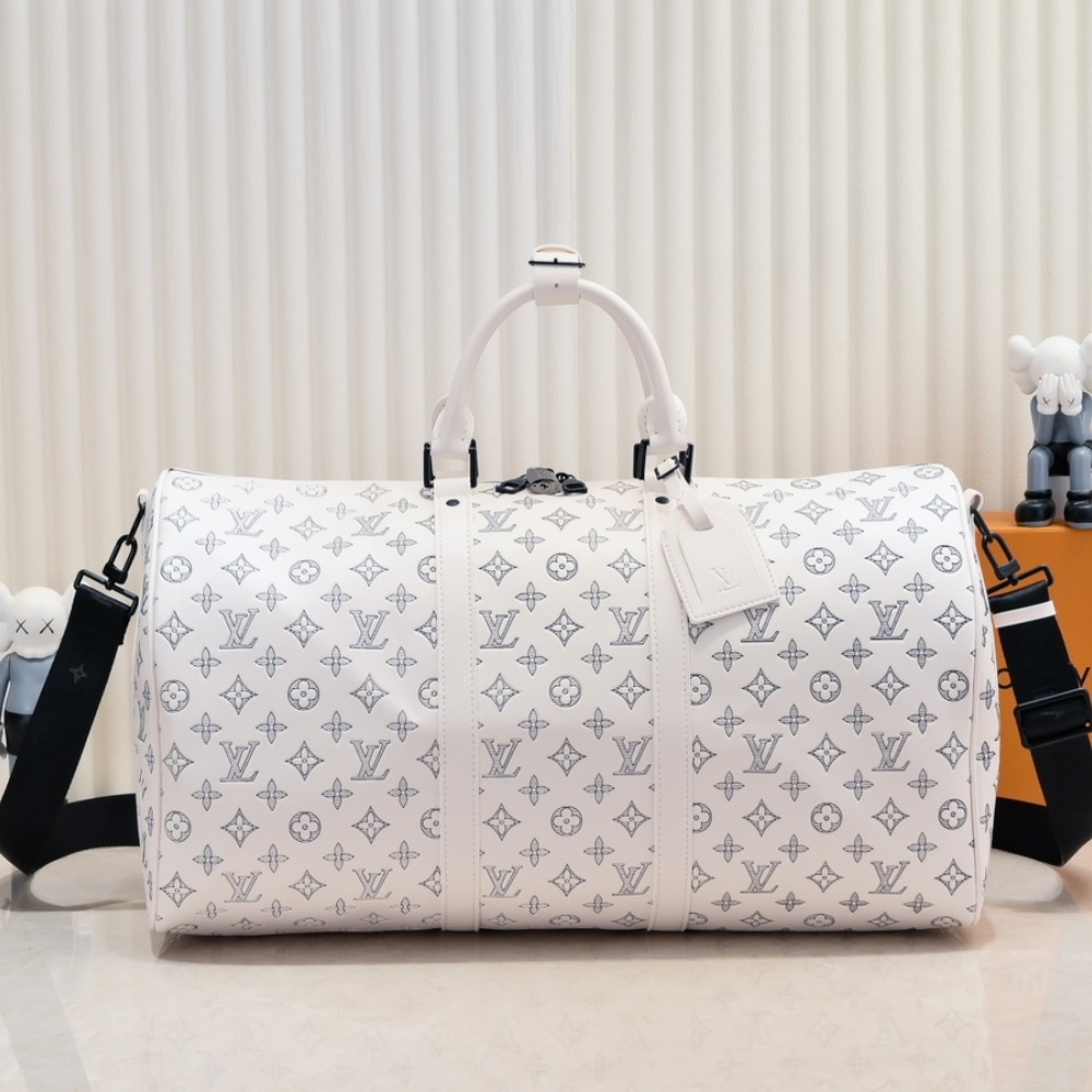 Louis Vuitton Keepall Bandoulière 50 White 50cm M24954