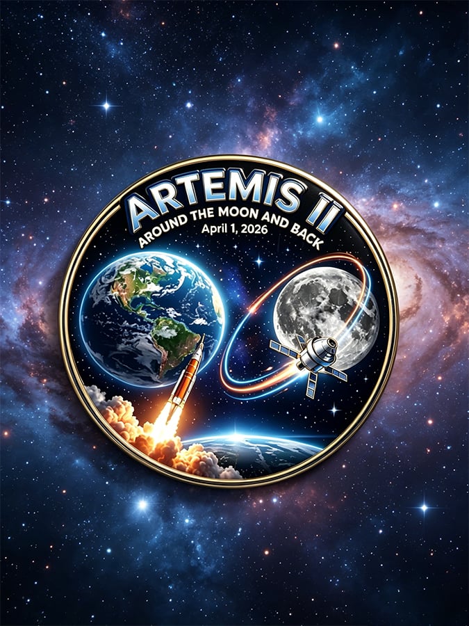 Artemis II Space Mission Pin Button