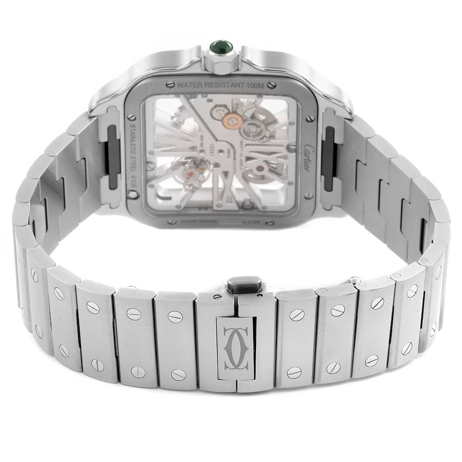 Cartier Skeleton Horloge Santos Steel Mens Watch WHSA0028