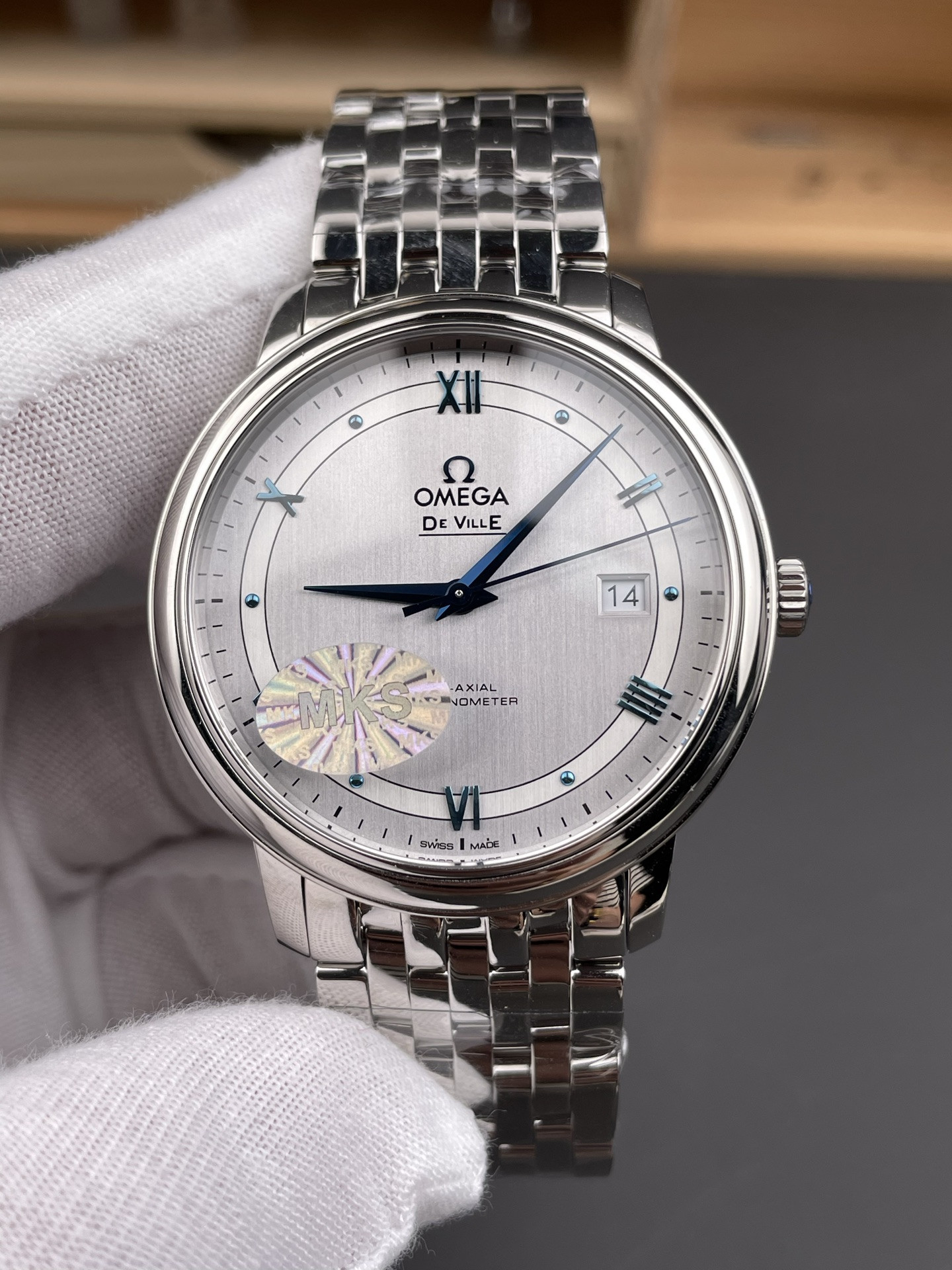 Rail Dial De Ville, Grey Dial with Blue Hands