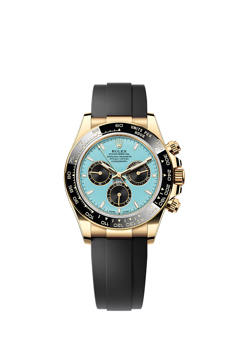 2025 NEW Rolex Daytona Yellow Gold Oysterflex Turquoise Dial 40mm