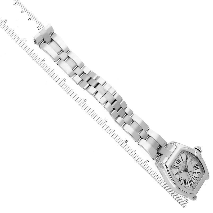 Cartier Roadster GMT Silver Dial Steel Mens Watch W62032X6