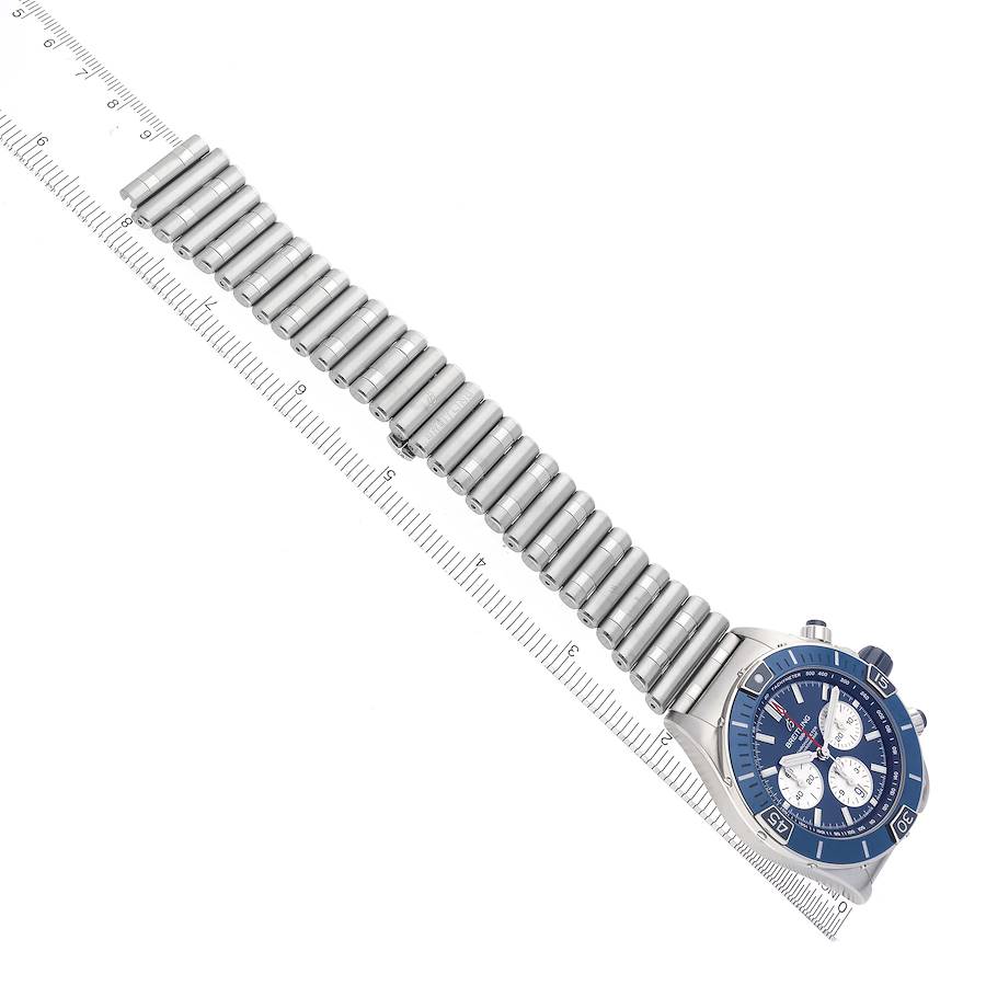 Breitling Super Chronomat B01 Blue Dial Steel Mens Watch AB0136