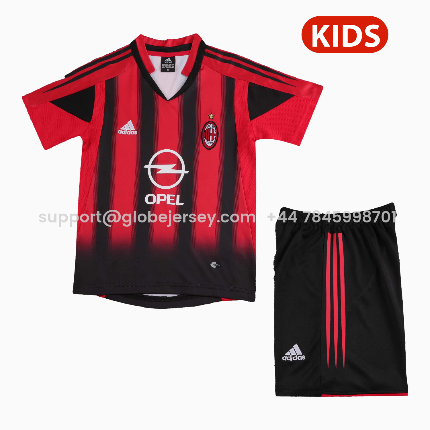 Retro AC Milan 2004-05 Home Kids Kit