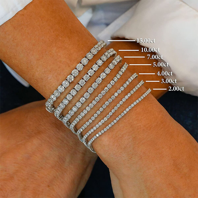 14k 18k Gold 3carat 4carat 5carat 10carat Tennis Bracelet Lab Grown Diamond Tennis Chain