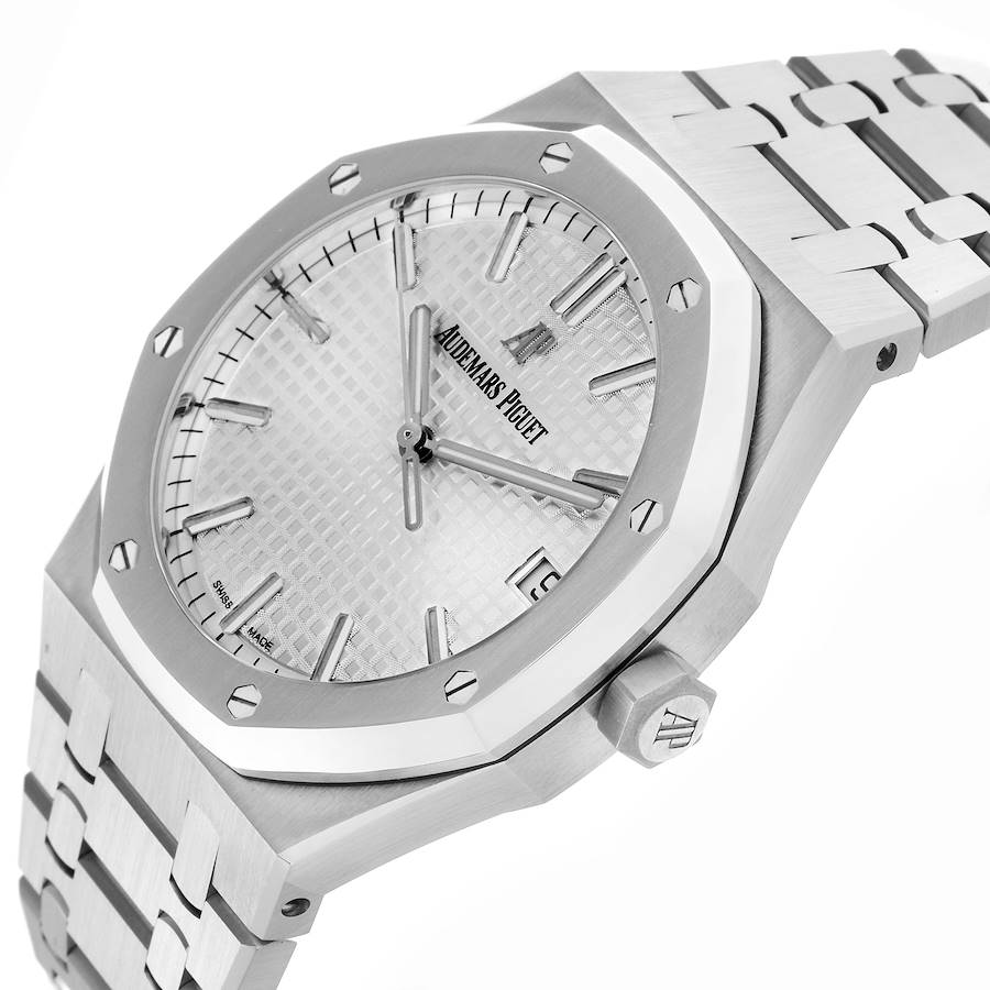 Audemars Piguet Royal Oak White Dial Steel Mens Watch 15500ST