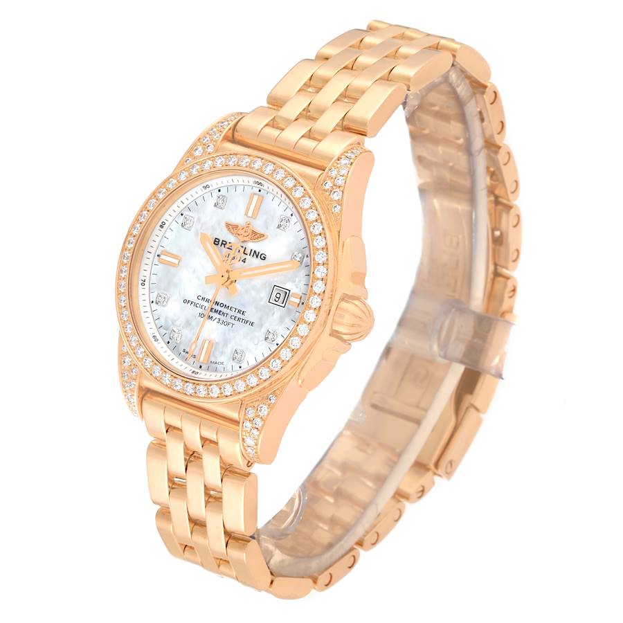 Breitling Galactic 29 Mother of Pearl Dial Rose Gold Diamond Ladies Watch H72348