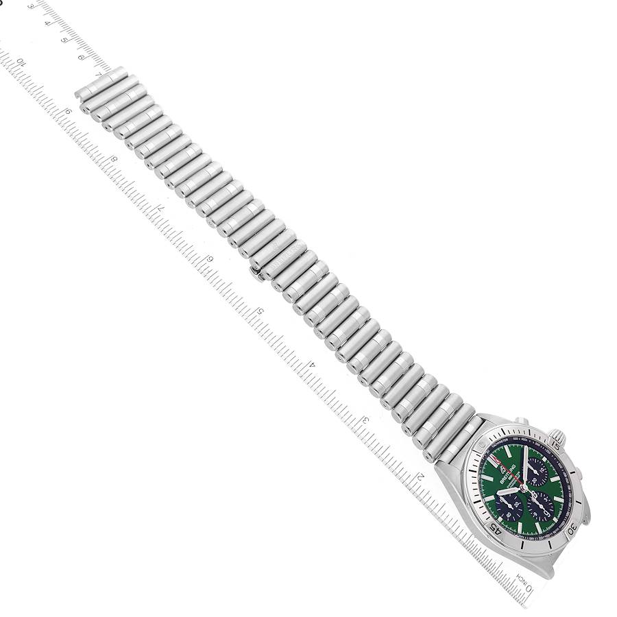 Breitling Chronomat B01 Green Dial Steel Mens Watch AB0134