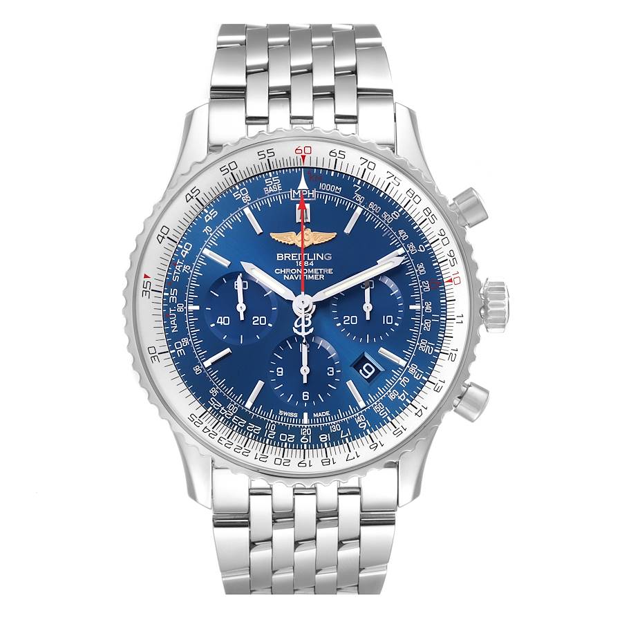 Breitling Navitimer 01 46mm Aurora Blue Dial Mens Watch AB0127