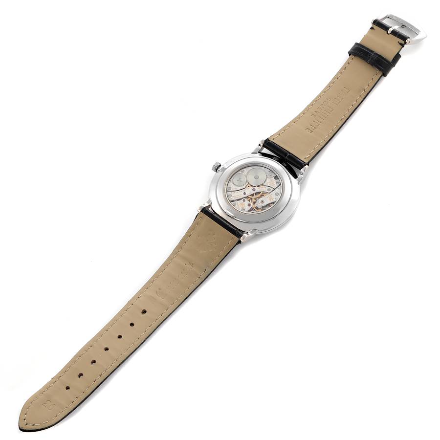 Patek Philippe Calatrava White Gold Black Strap Mens Watch 5119G