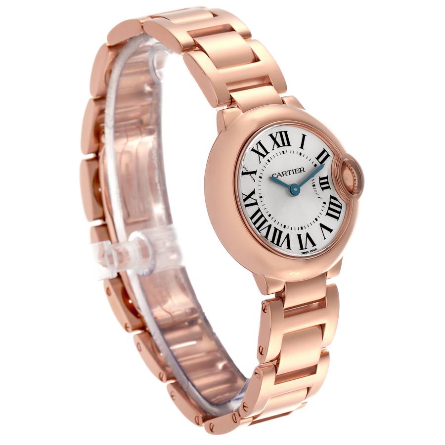 Cartier Ballon Bleu 28 Silver Dial Rose Gold Ladies Watch W69002Z2