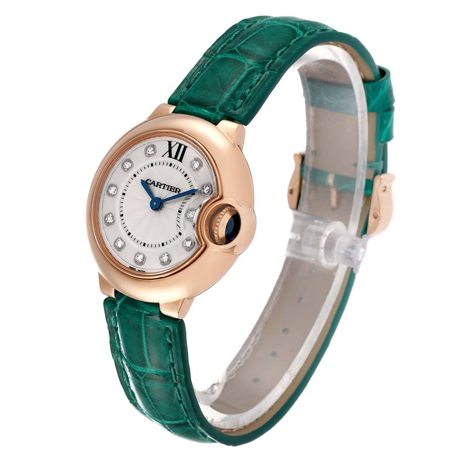 Cartier Ballon Bleu 28 Rose Gold Diamond Ladies Watch WE902050