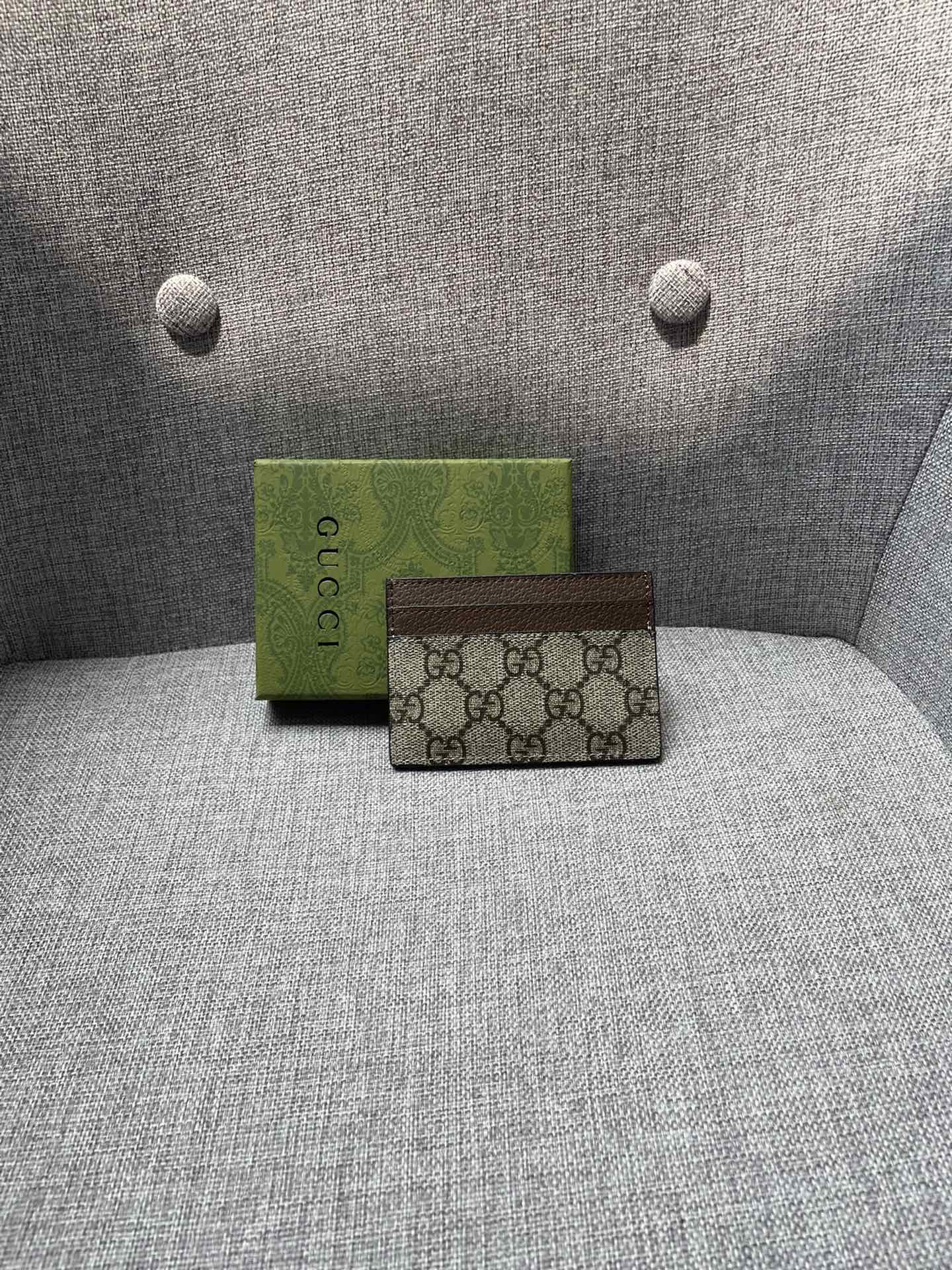 Gucci Ophidia Gg Card Case Monogram Brown 10Cm 523159 96Iwg 8745