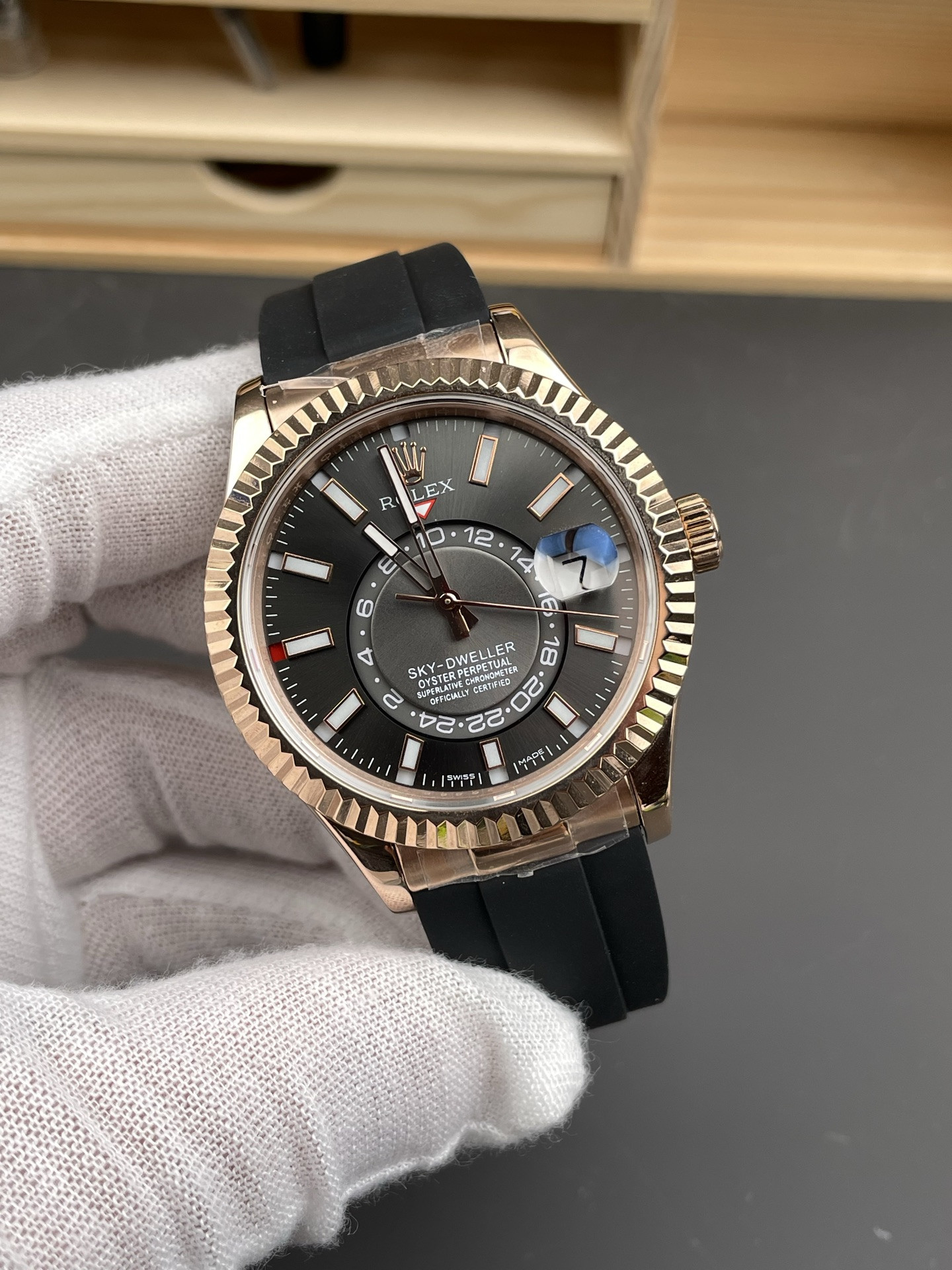 Sky-Dweller Rose Gold Grey Dial