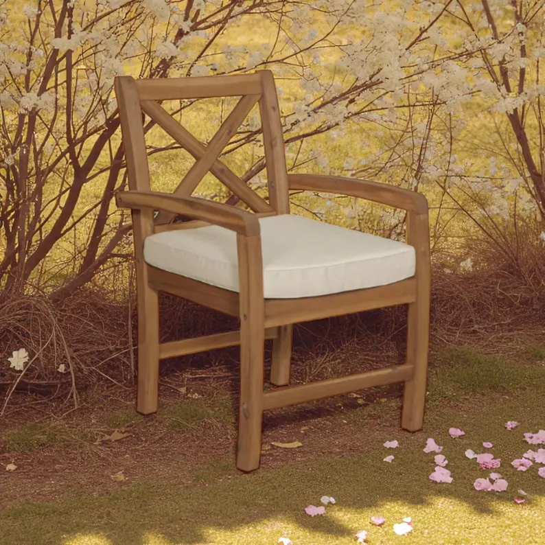 Patio Armchairs with Cushions Set of 2