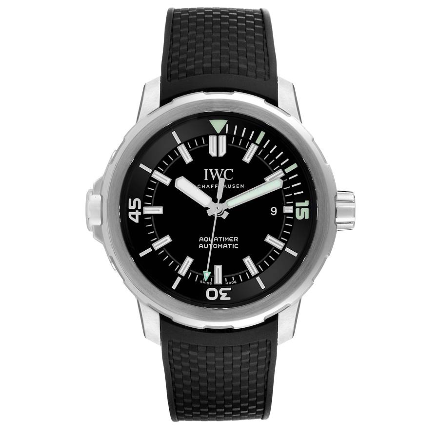 IWC Aquatimer Black Dial Automatic Rubber Strap Mens Watch IW329001