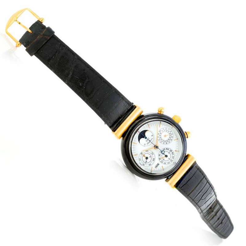 IWC Da Vinci 18K Yellow Gold Ceramic Perpetual Calendar Moonphase Watch 3755