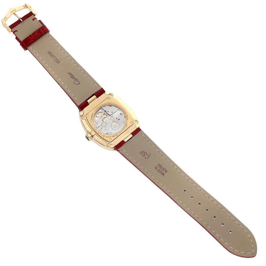 Cartier Baignoire Large 18k Yellow Gold Silver Dial Ladies Watch W8000013