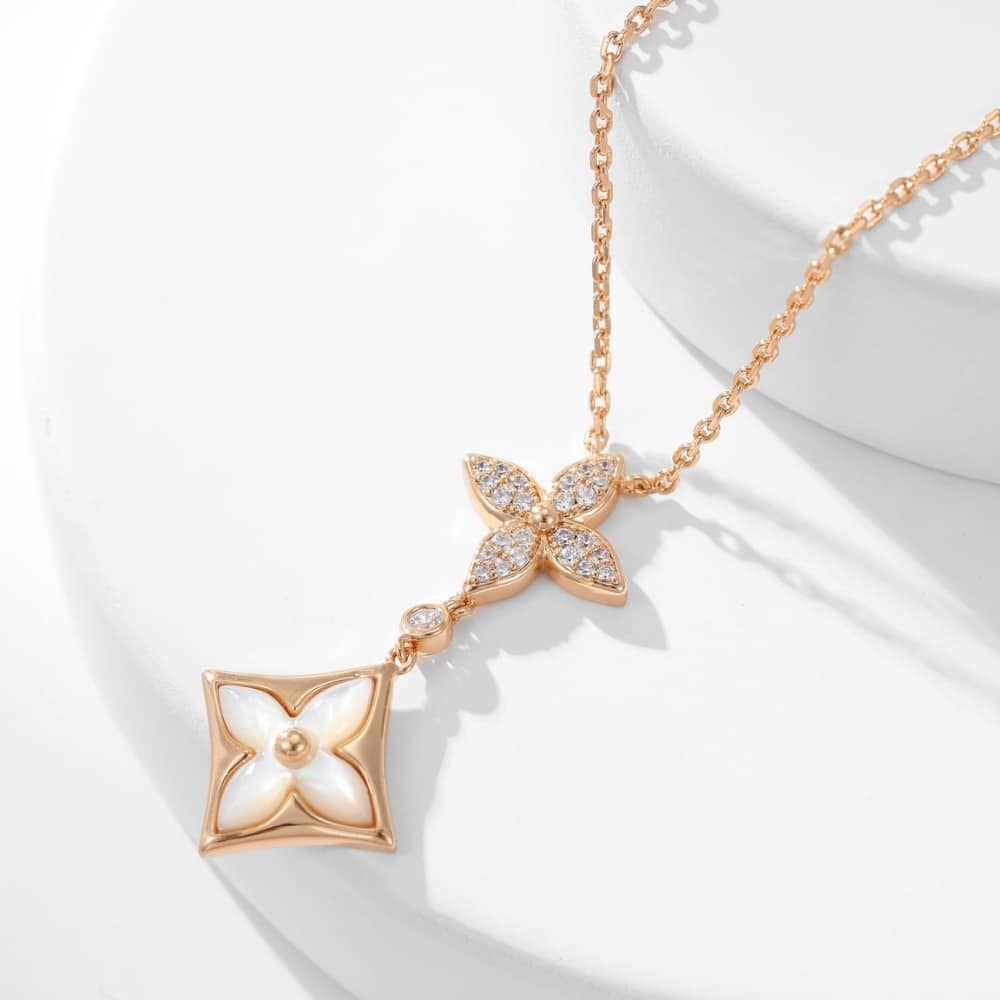Louis Vuitton Color Blossom Double Star Necklace Q94676