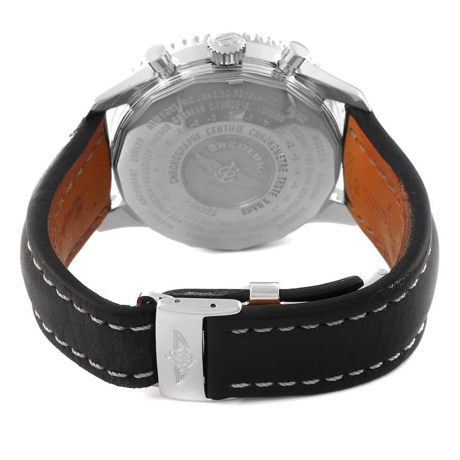 Breitling Navitimer World Black Dial Steel Mens Watch A24322
