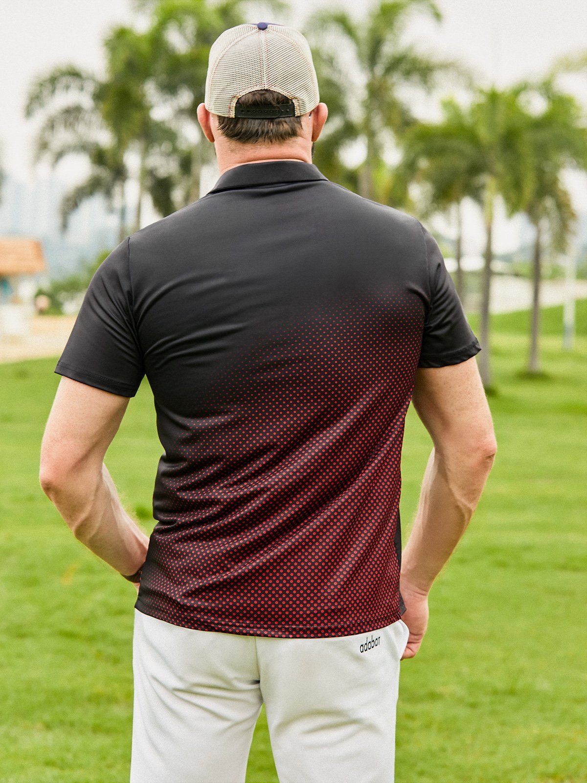 Hardaddy Moisture wicking Golf Polo gGradient Polka Dots