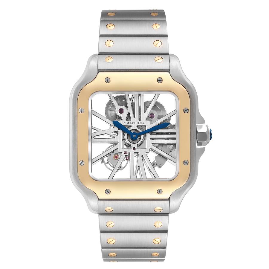 Cartier Skeleton Horloge Santos Steel Yellow Gold Watch WHSA0019