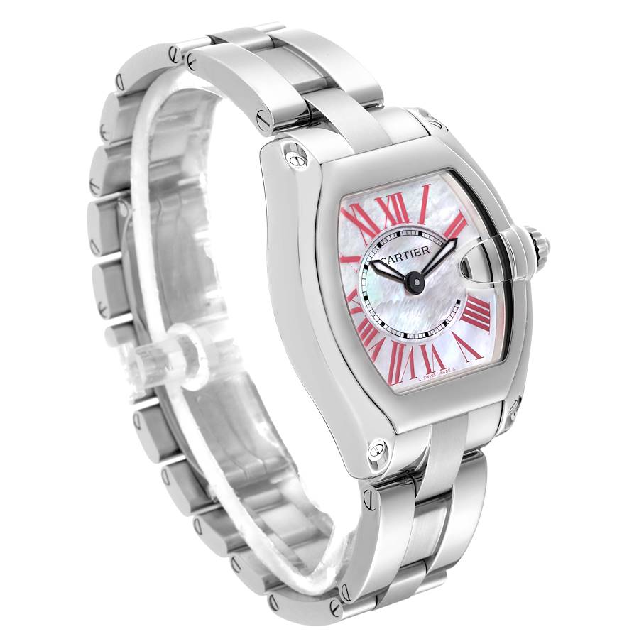 Cartier Roadster Mother of Pearl Dial Steel Ladies Watch W6206006