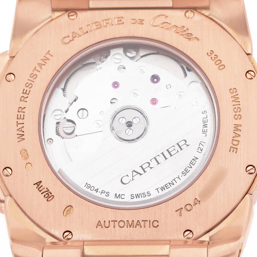 Cartier Calibre Rose Gold Brown Dial Automatic Mens Watch W7100040