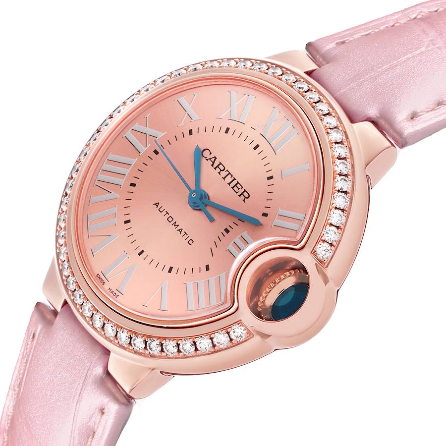 Cartier Ballon Bleu Rose Gold Diamond Ladies Watch WJBB0076