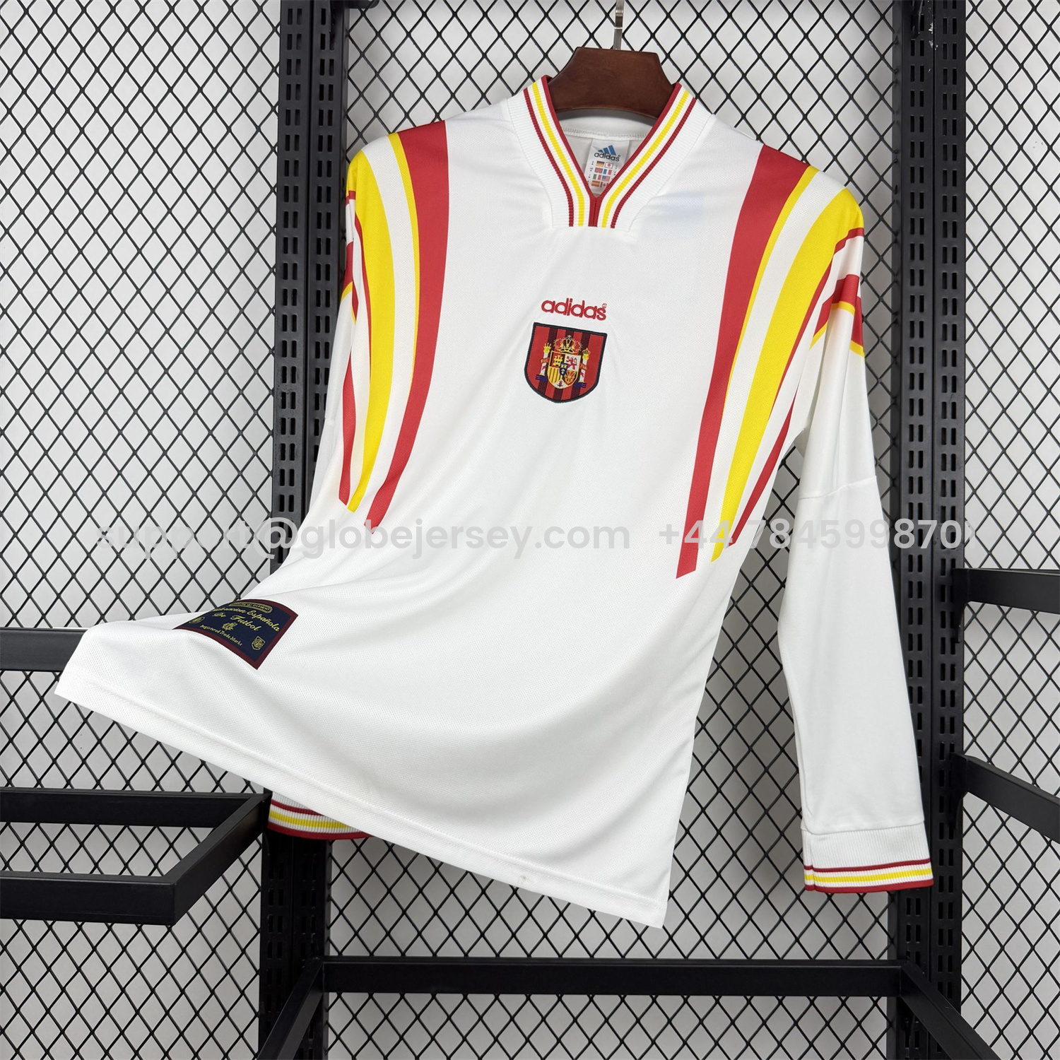 Retro Spain 1996 Away Long Sleeves Jersey - Fans Version