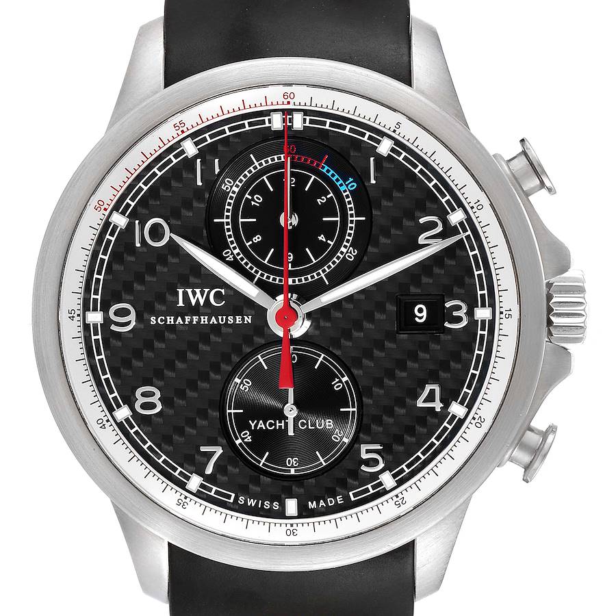 IWC Portuguese Yacht Club Titanium Carbon Dial Chronograph Mens Watch IW390212