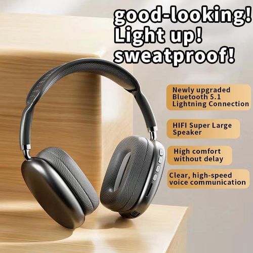 AStar Rotating black 5.1 Bluetooth Headset, 6-hour long battery life, ultra-strong noise reduction, designed for gaming and fitness users