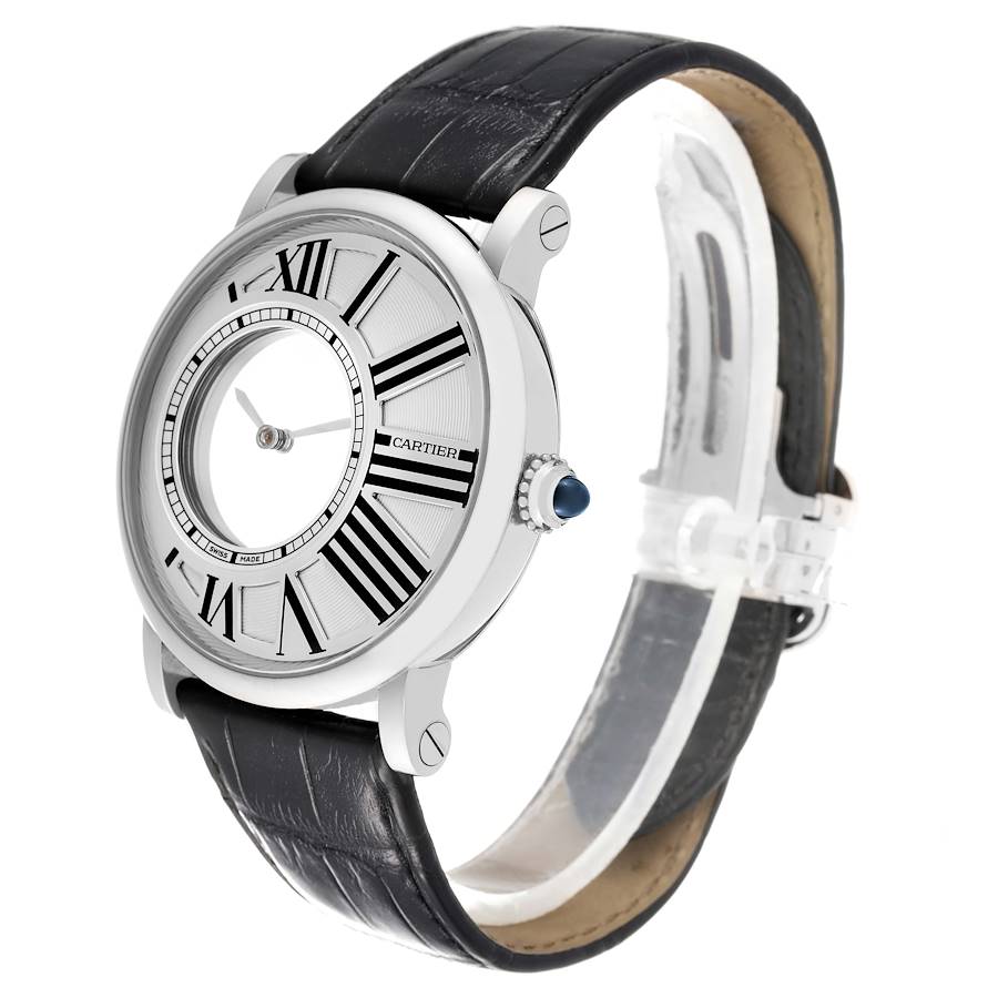 Cartier Rotonde Heure Mysterieuse White Gold Mens Watch W1556224