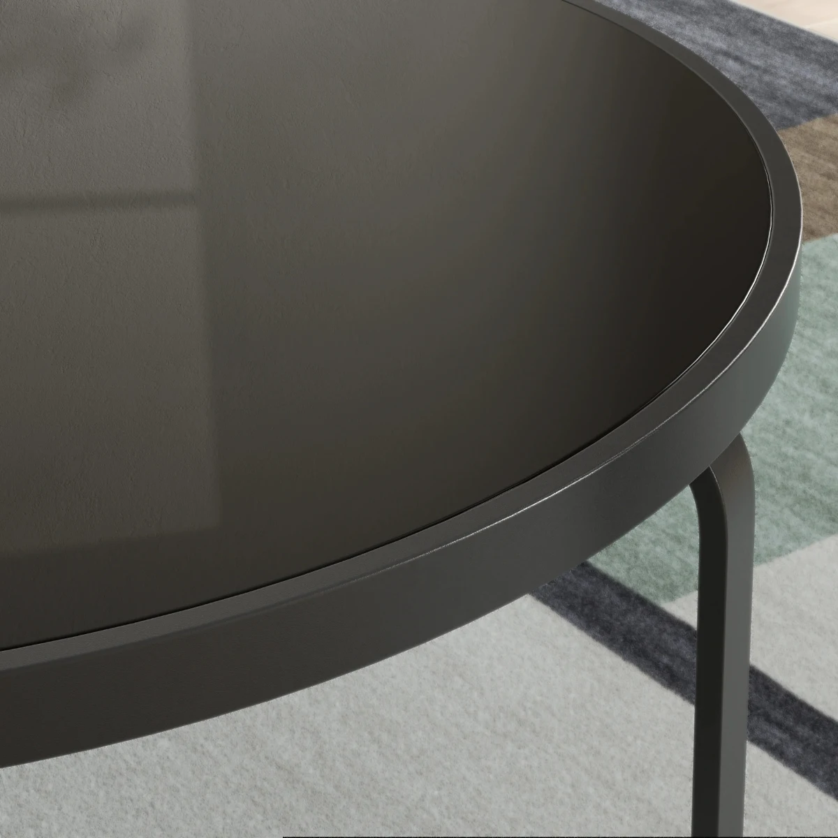 Sleek Contemporary Black Round Table Set