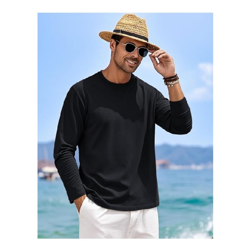 Men's Shirts Long Sleeve Cotton T-Shirt
