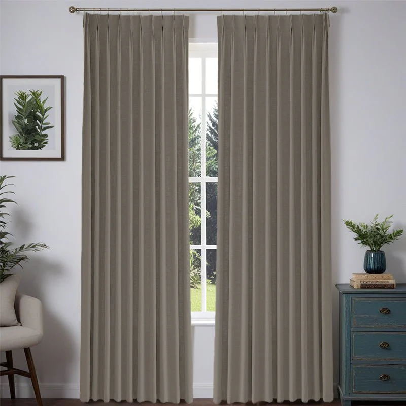 Custom Heavyweight Linen Drape Pleated