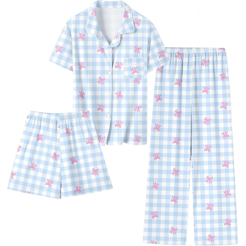 Girls Lyocell 3 Piece Pajamas Set