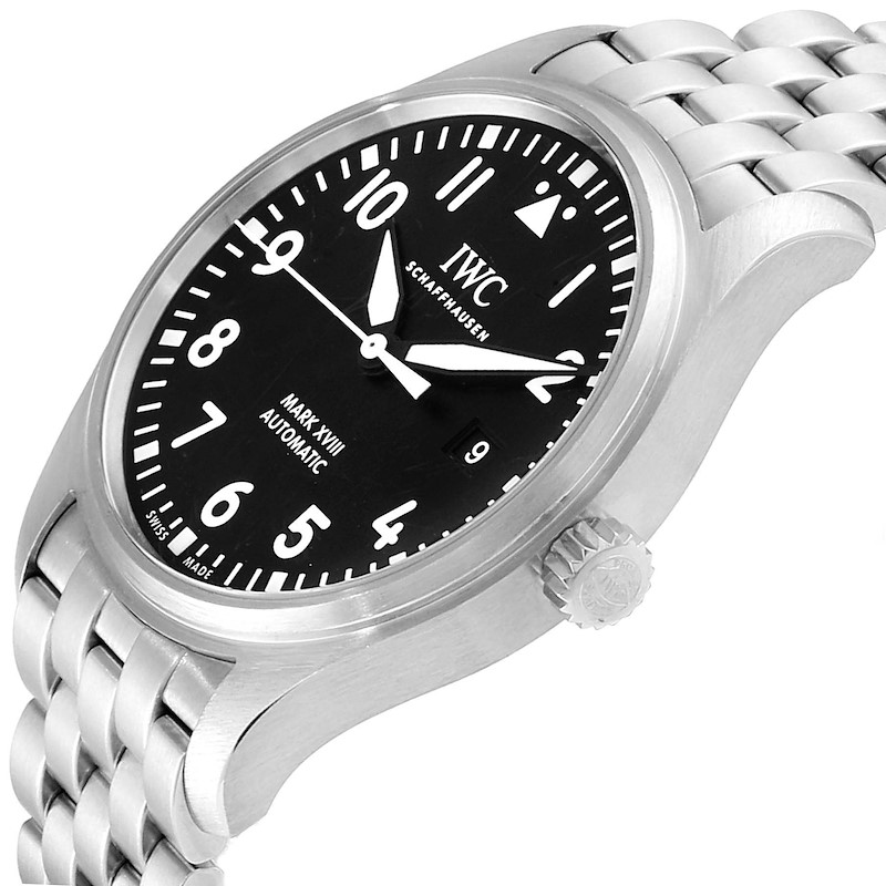IWC Pilot Mark XVIII Black Dial Steel Mens Watch IW327011