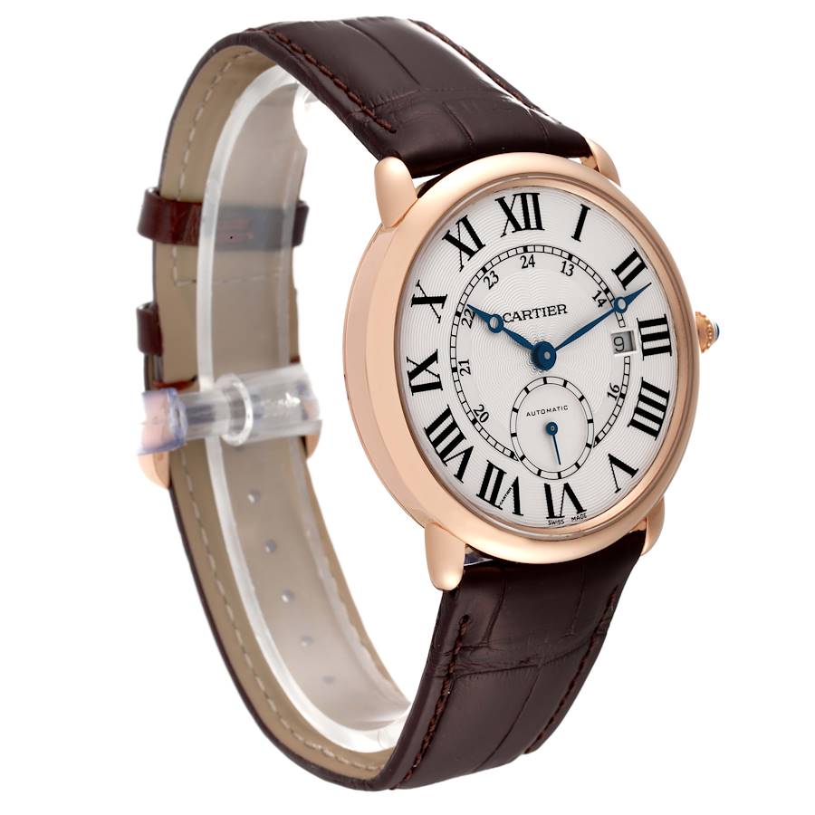 Cartier Ronde Louis Rose Gold Silver Dial Automatic Mens Watch W6801005