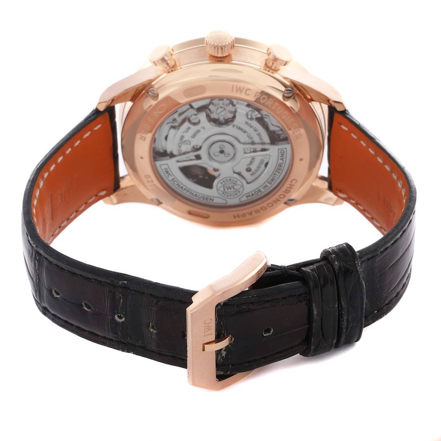 IWC Portugieser Chronograph Rose Gold Slate Dial Mens Watch IW371610