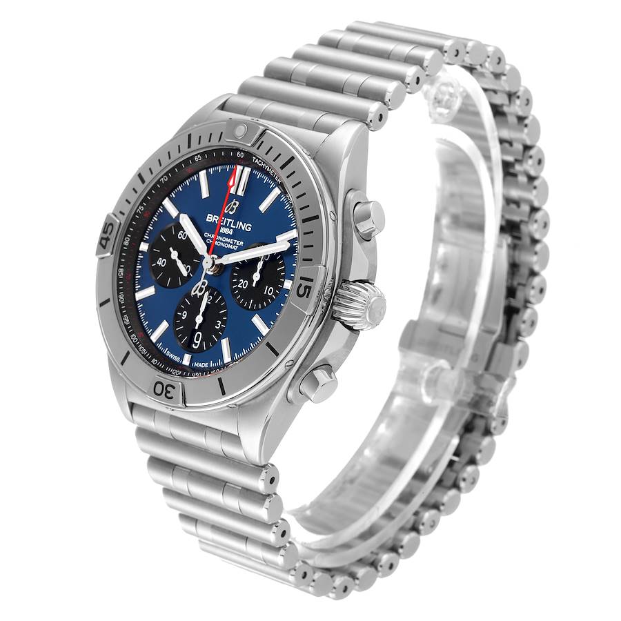 Breitling Chronomat B01 42 Blue Dial Steel Mens Watch AB0134