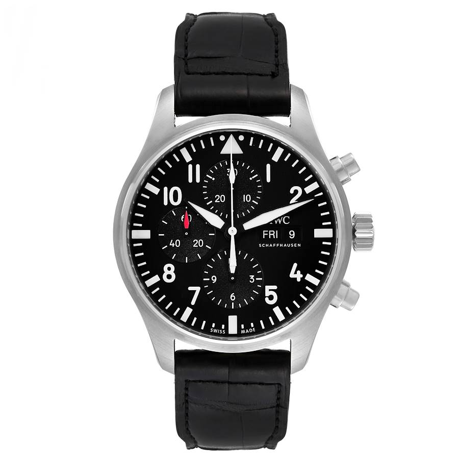 IWC Pilot Black Dial Men's Chronograph Watch IW377709