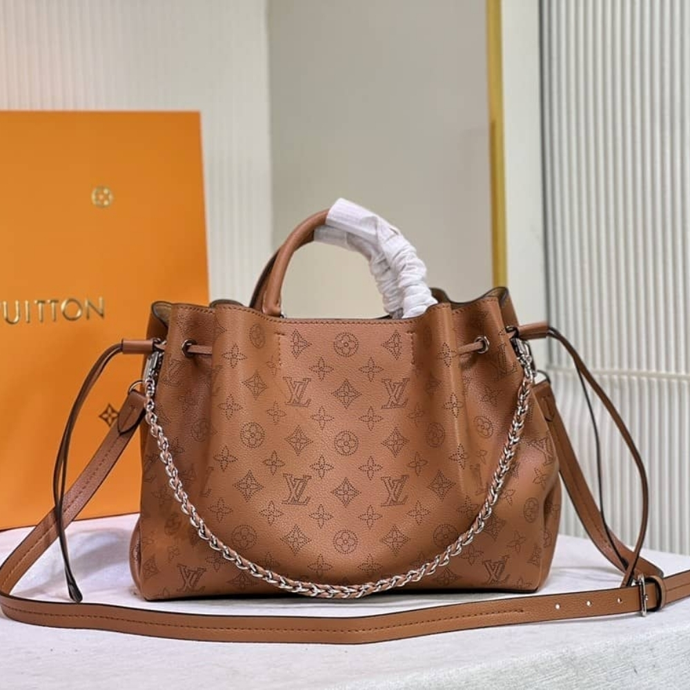 Louis Vuitton Bella Tote Mahina Perforated Leather Arizona Brown 32cm M59655