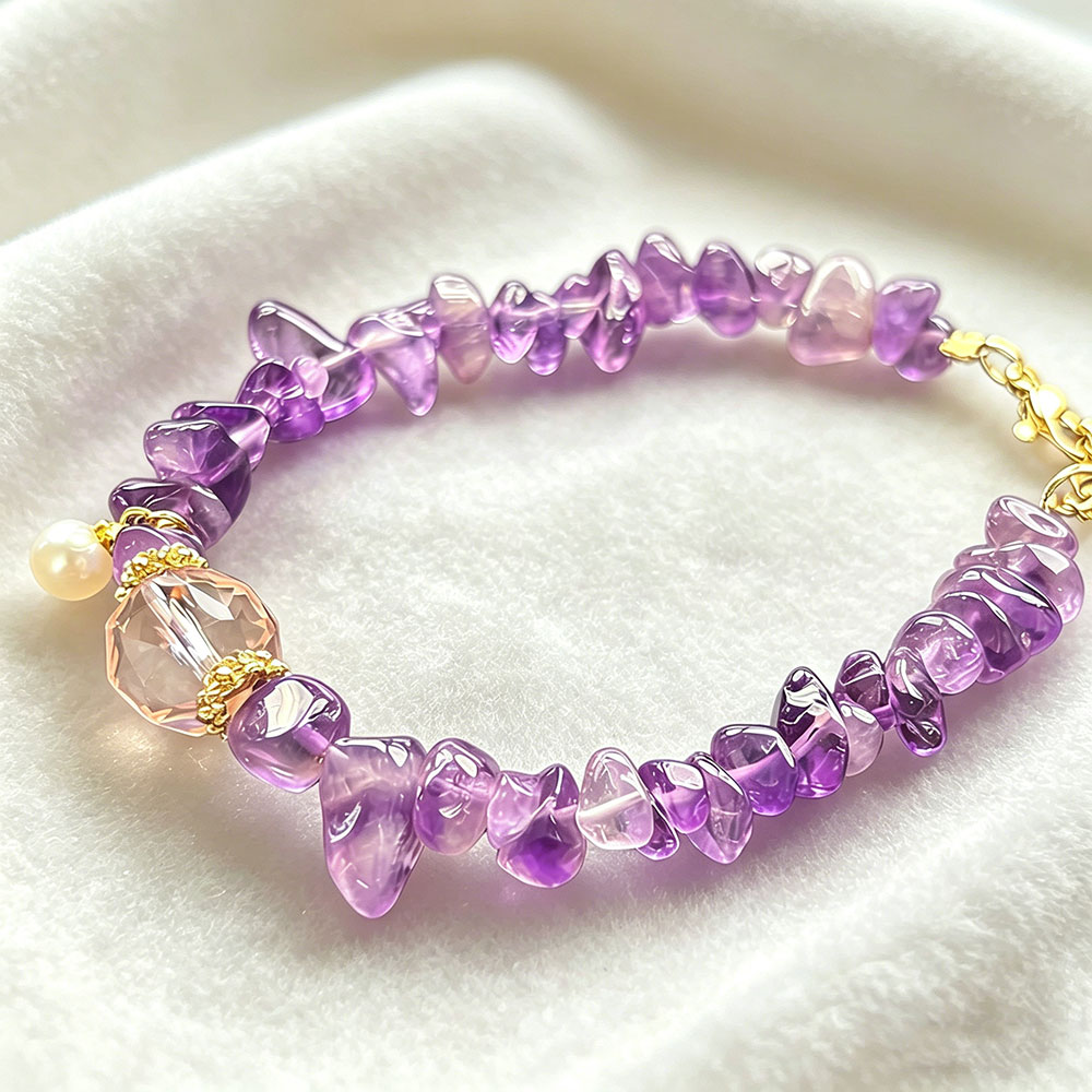 Irregular Amethyst Bracelet | Calm Mind, Spiritual Growth & Intuition Boost