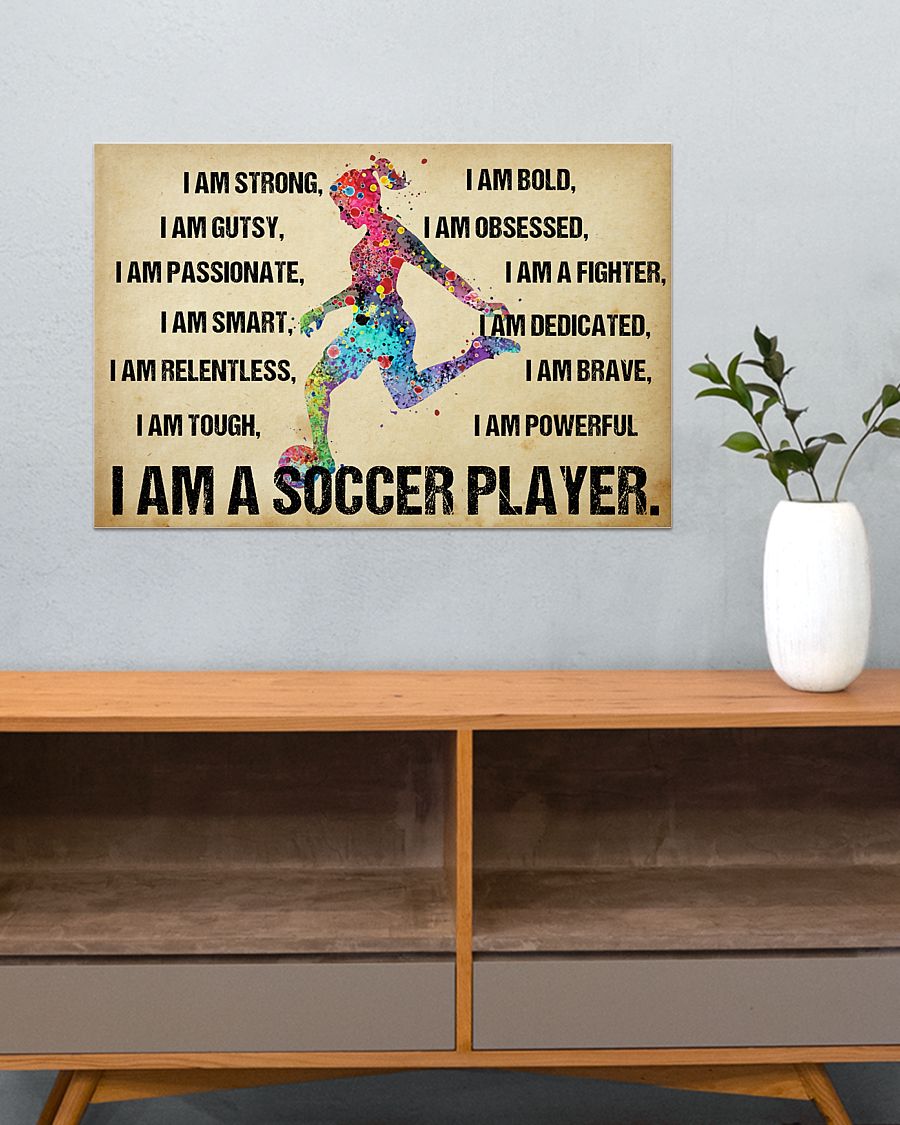 Gift For Soccer Landscape Canvas I Am A Soccer Player Girl Lovers Birthday Gift Home Decor Wall Art Visual Art