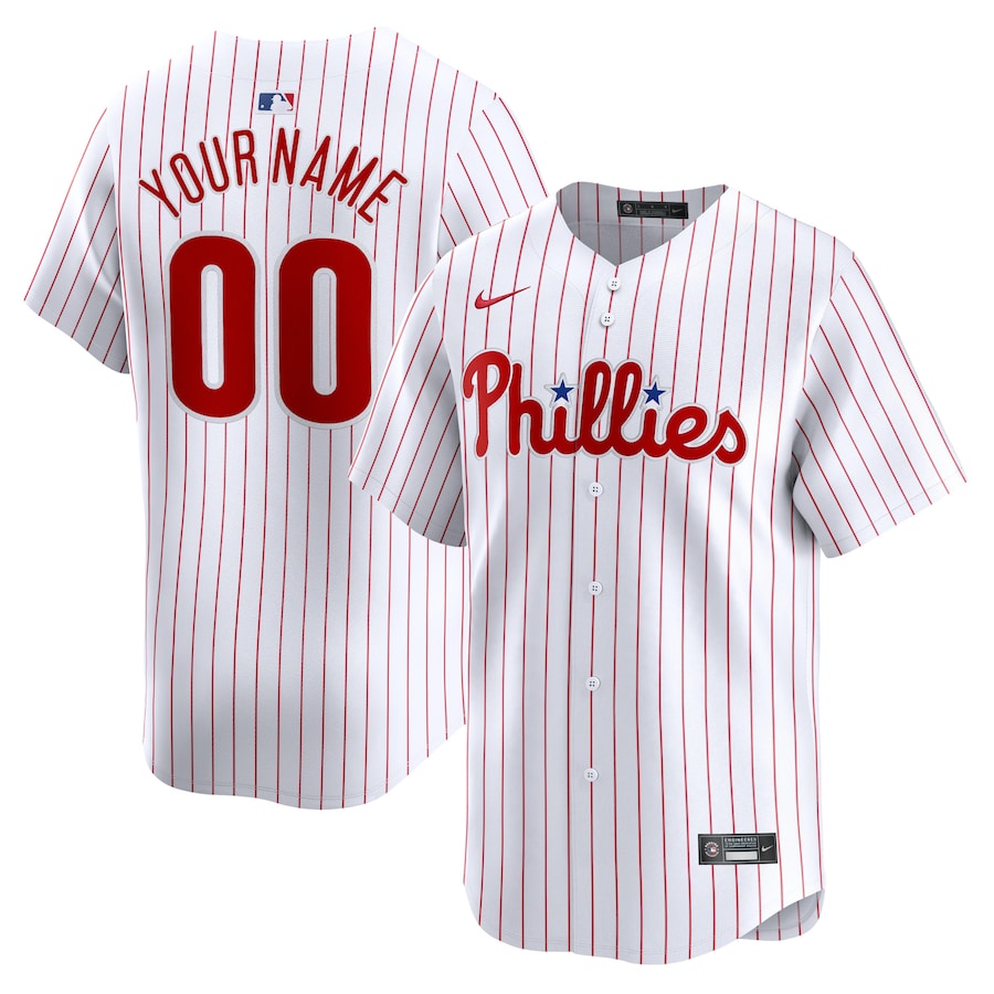 Philadelphia Phillies Youth Home Limited Custom Jersey White